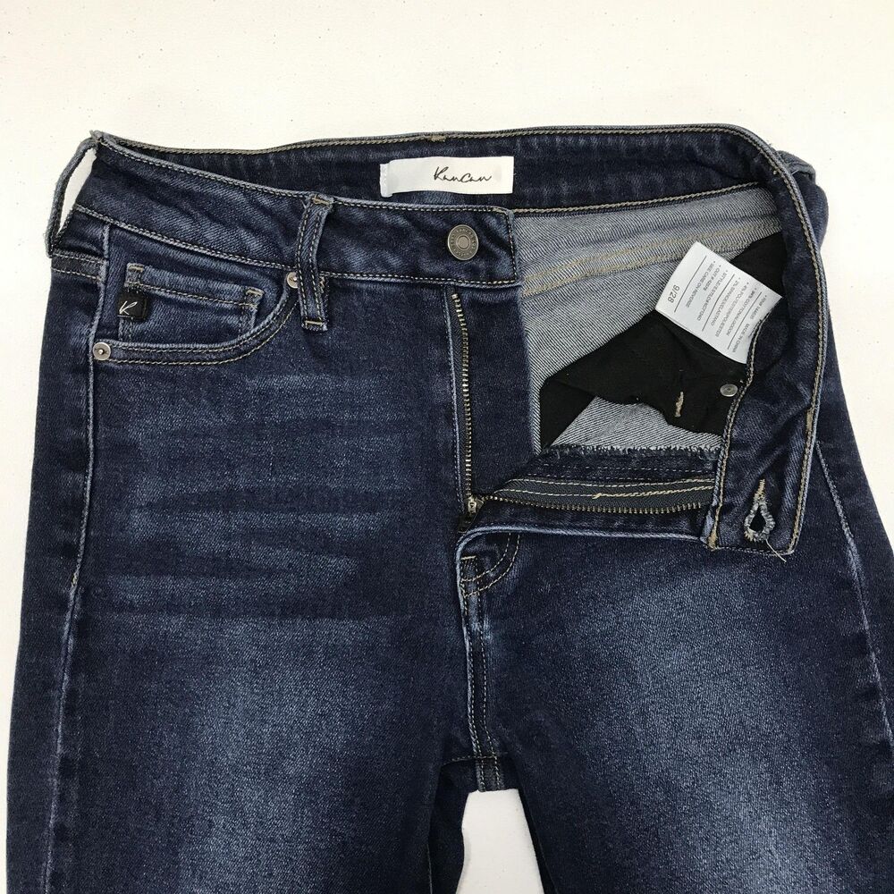 KanCan Jeans Juniors 9/28 Blue Dark Wash Mid Rise Flare Stretch Denim KC7124D - Picture 15 of 16